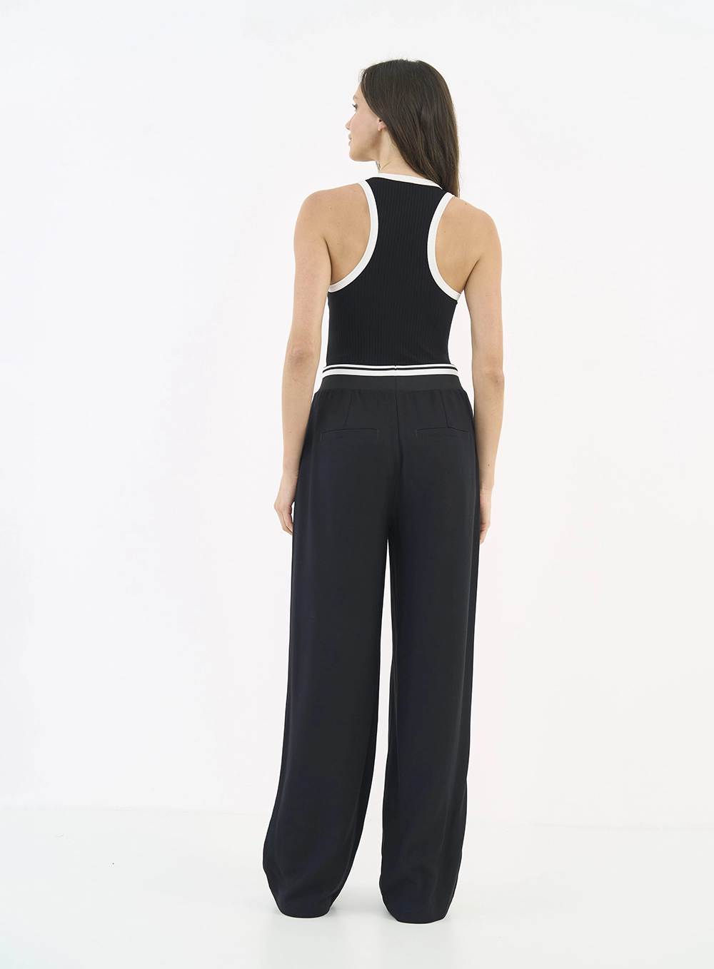 Calça Comfort Cós Com Listras Preto