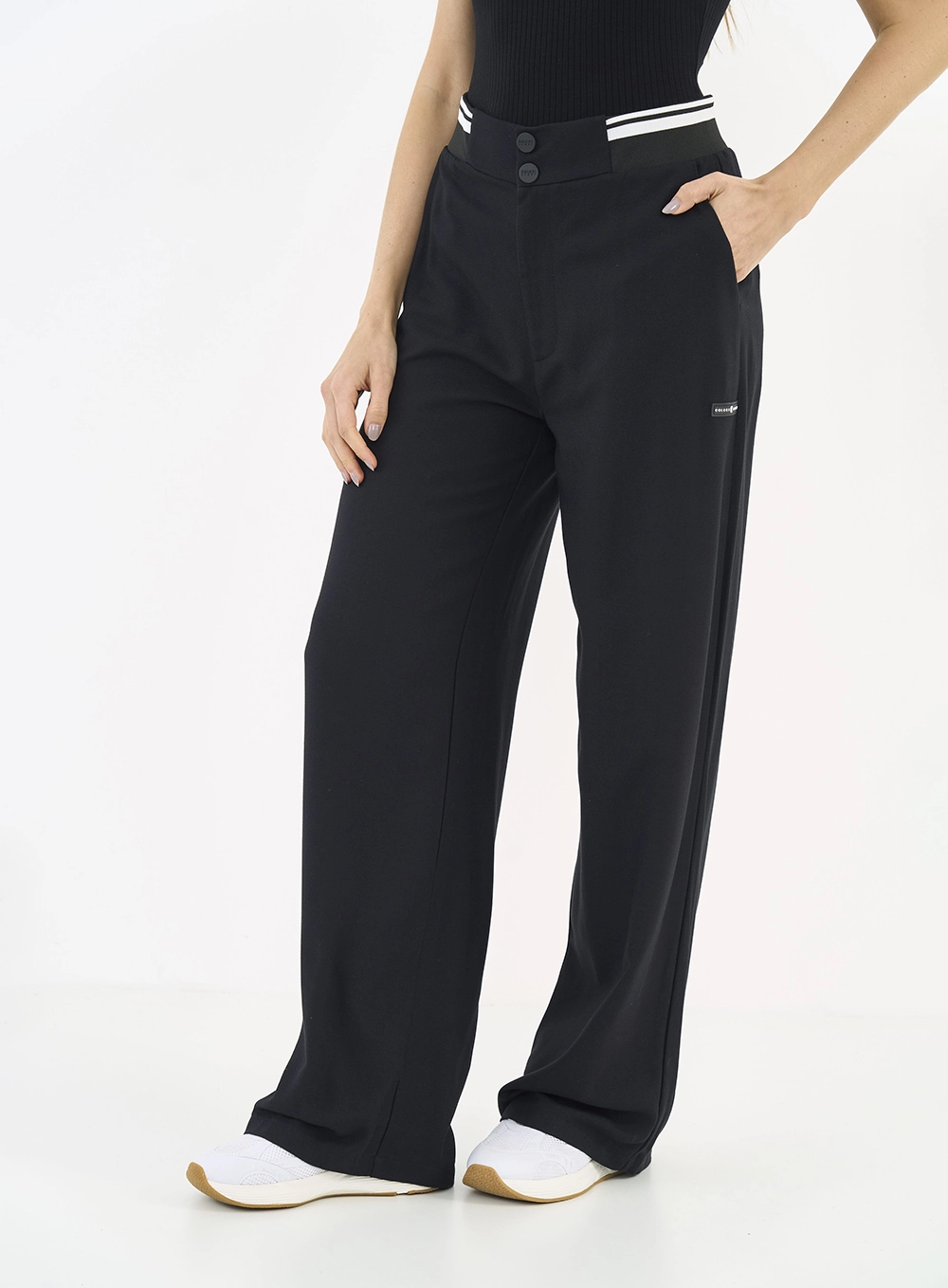 Calça Comfort Cós Com Listras Preto