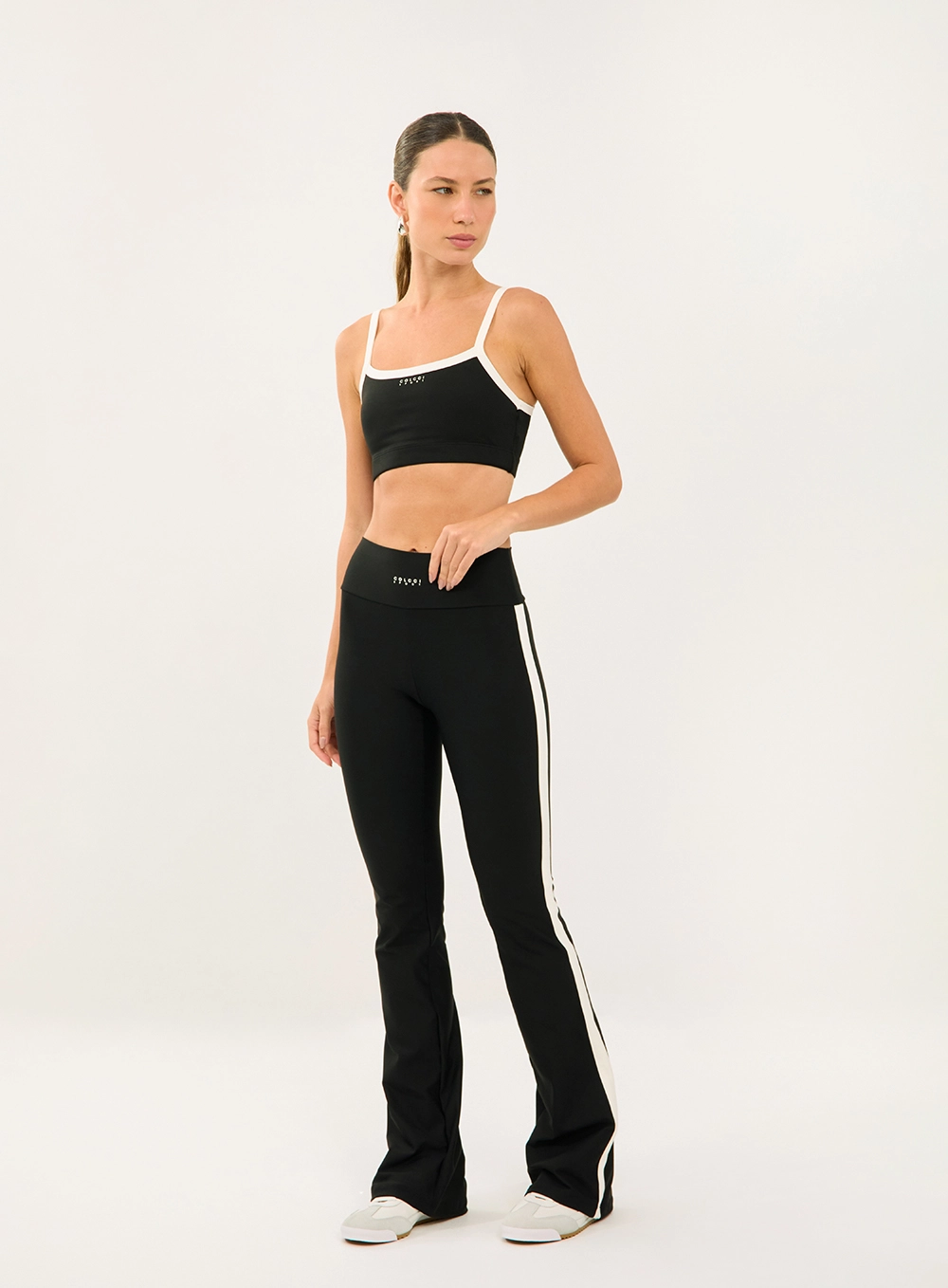 Calça Legging Perfect Fit Com Listras Laterais Preto