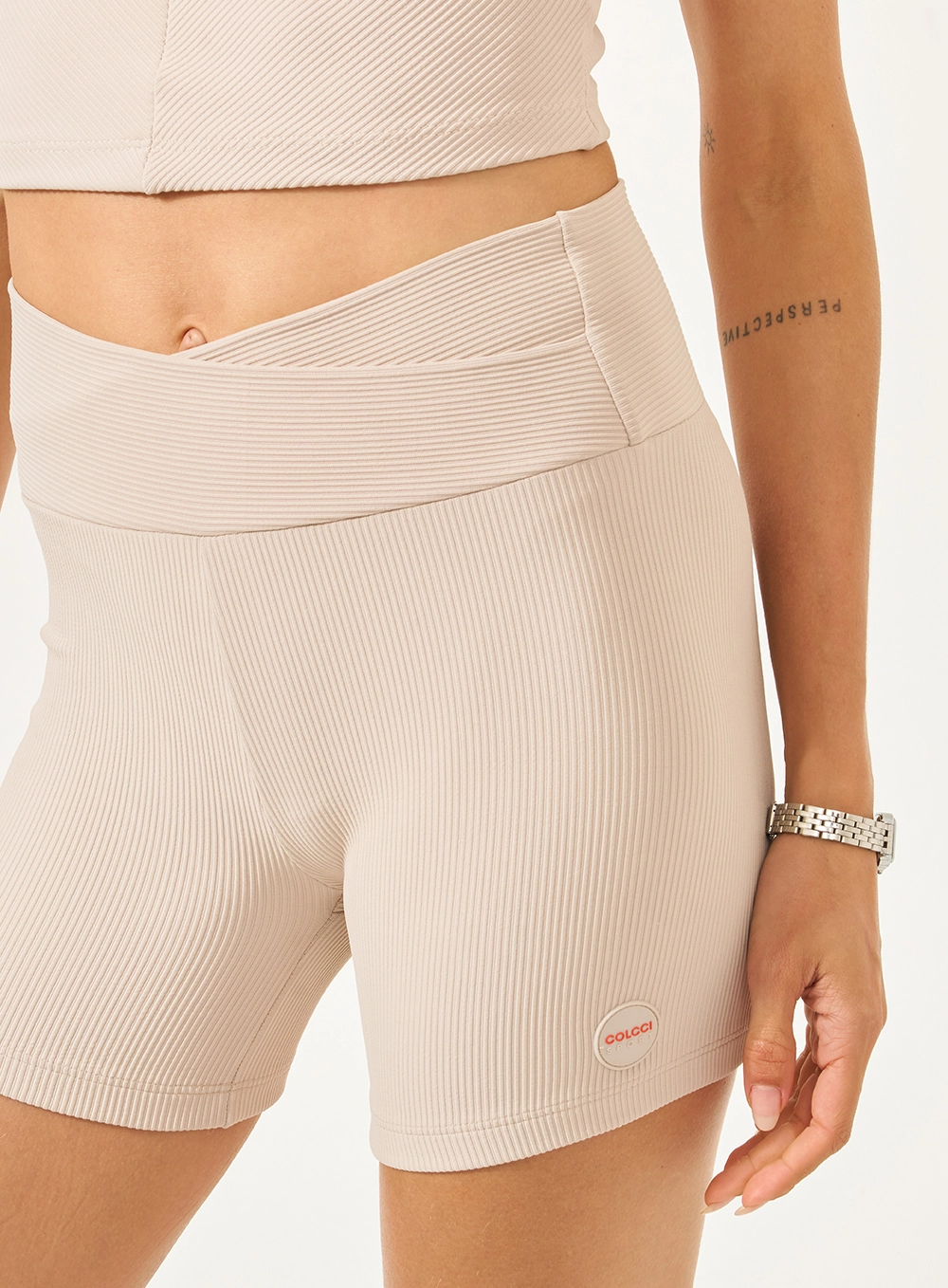 Bermuda Malha Sport  Feminino Colcci Sport Bege