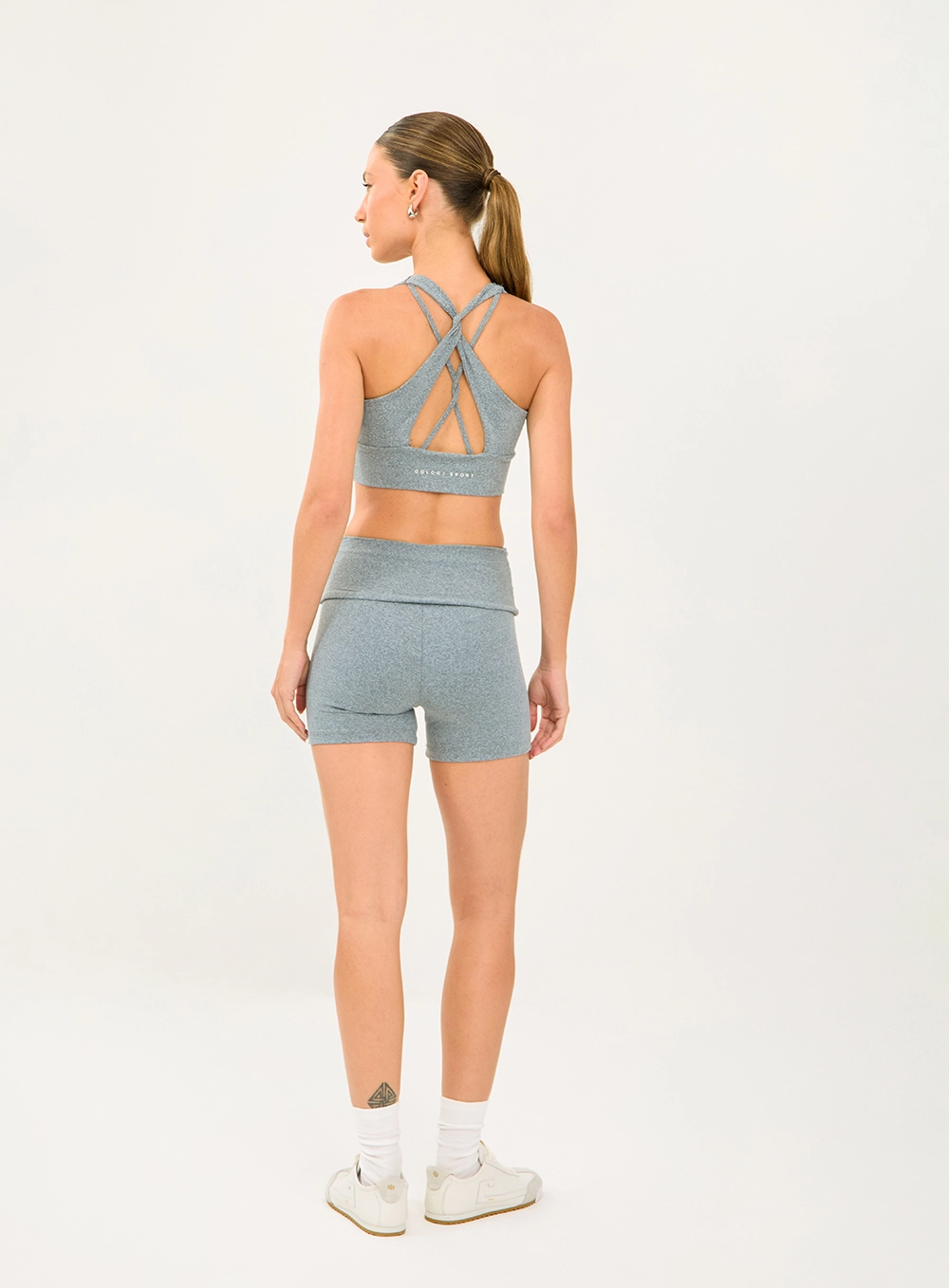 Bermuda Perfect Fit Com Cós Dobrável Cinza