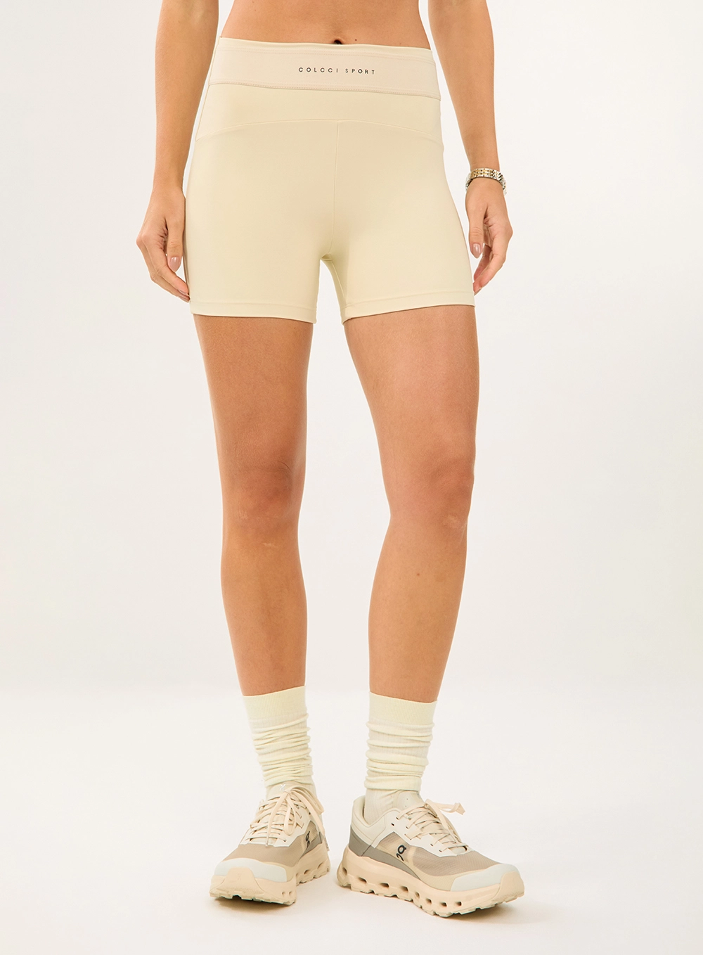 Bermuda Malha Sport  Feminino Colcci Sport Bege