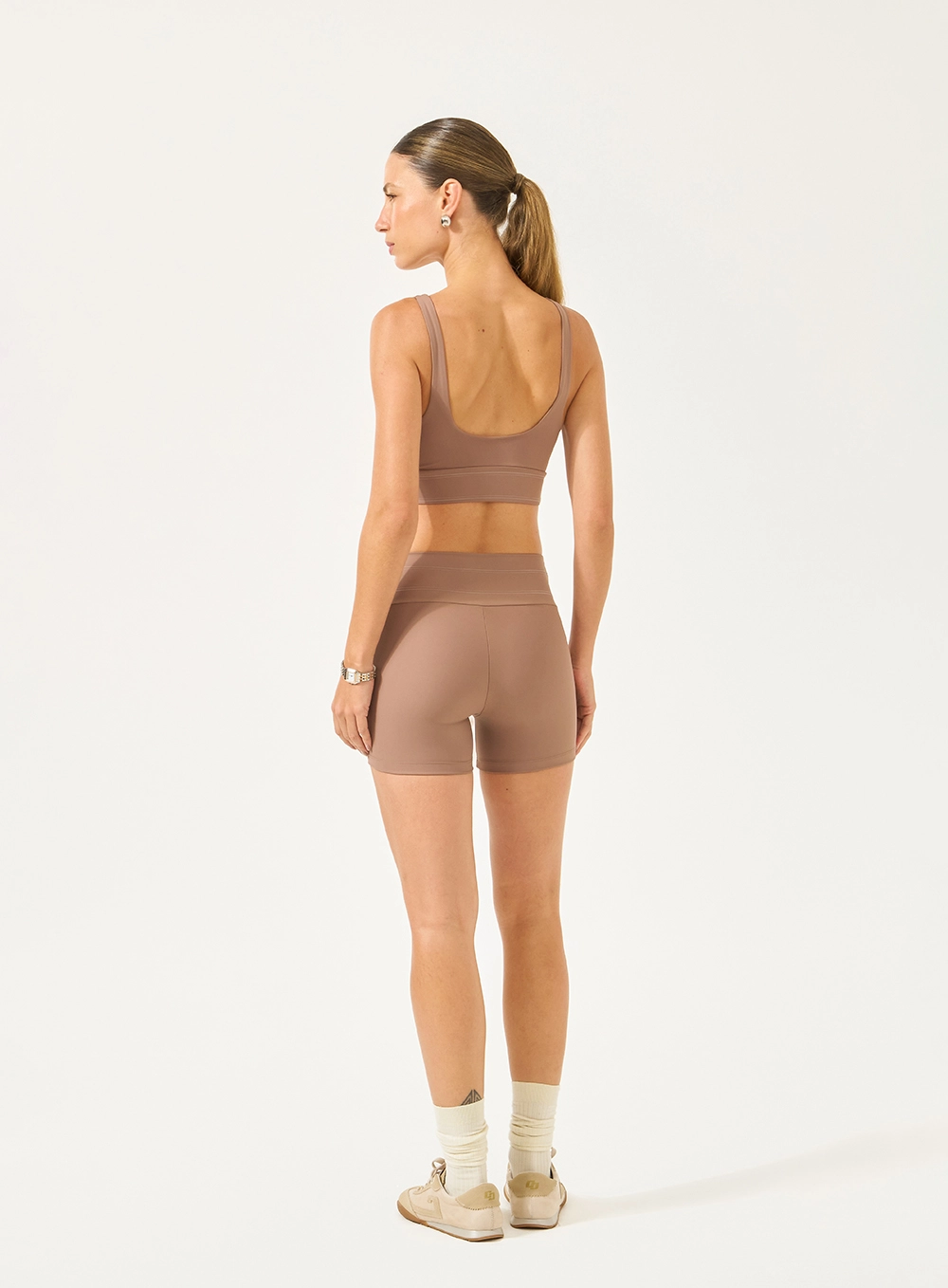 Bermuda Malha Sport  Feminino Colcci Sport Marrom