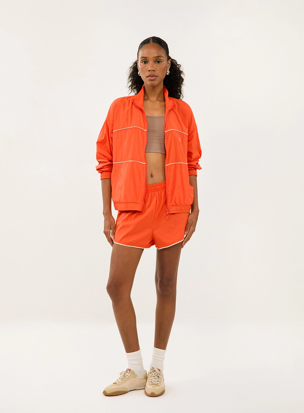 Jaqueta Comfort Esportiva Em Nylon Laranja