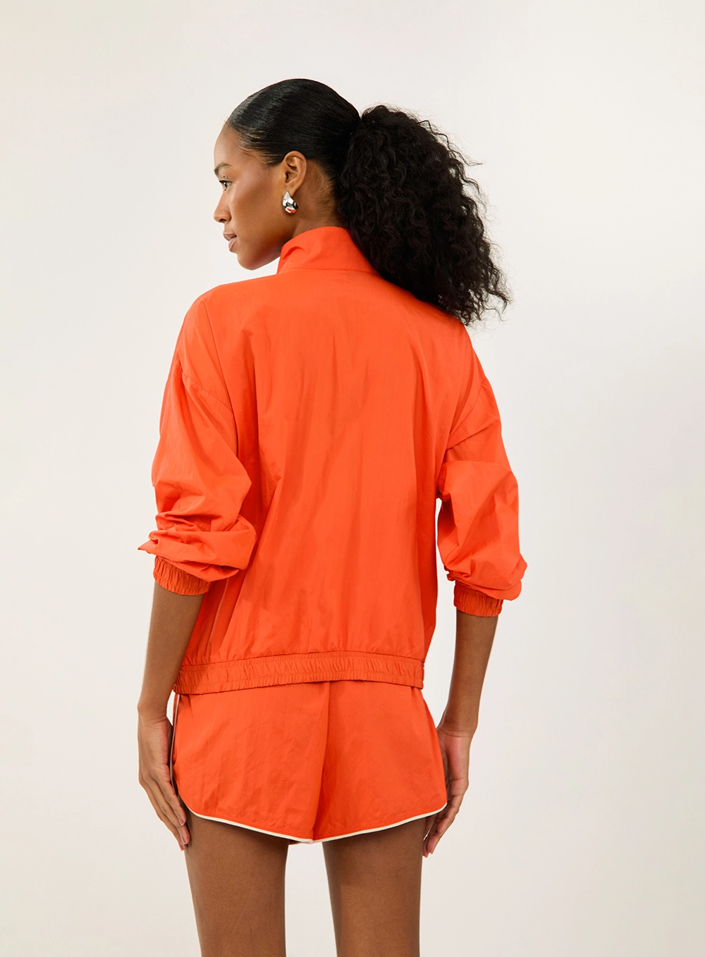 Jaqueta Comfort Esportiva Em Nylon Laranja