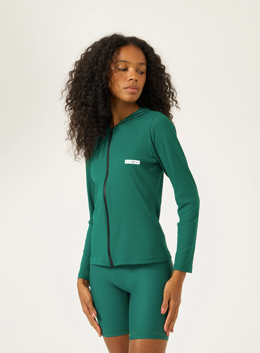 Jaqueta Slim Com Capuz Verde