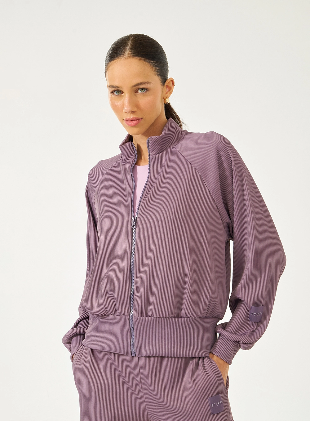 Jaqueta Malha Sport 1 Feminino Colcci Sport Roxo