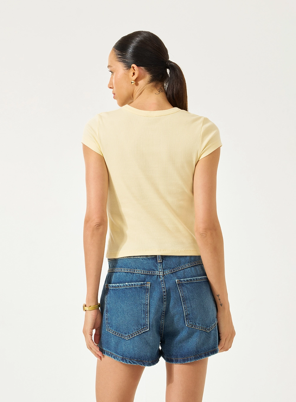 Camiseta Slim Com Estampa Amarelo