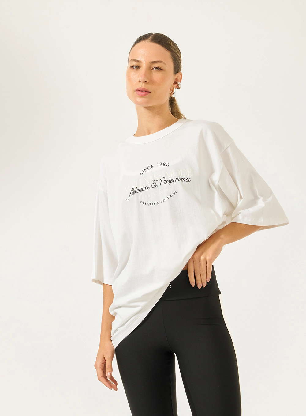 Camiseta Loose Com Estampa Frontal Off