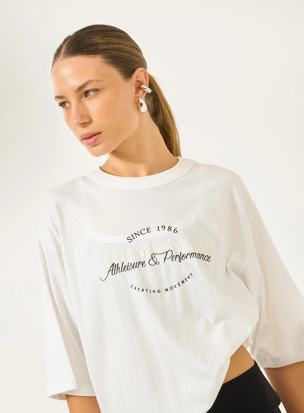 Camiseta Loose Com Estampa Frontal Off