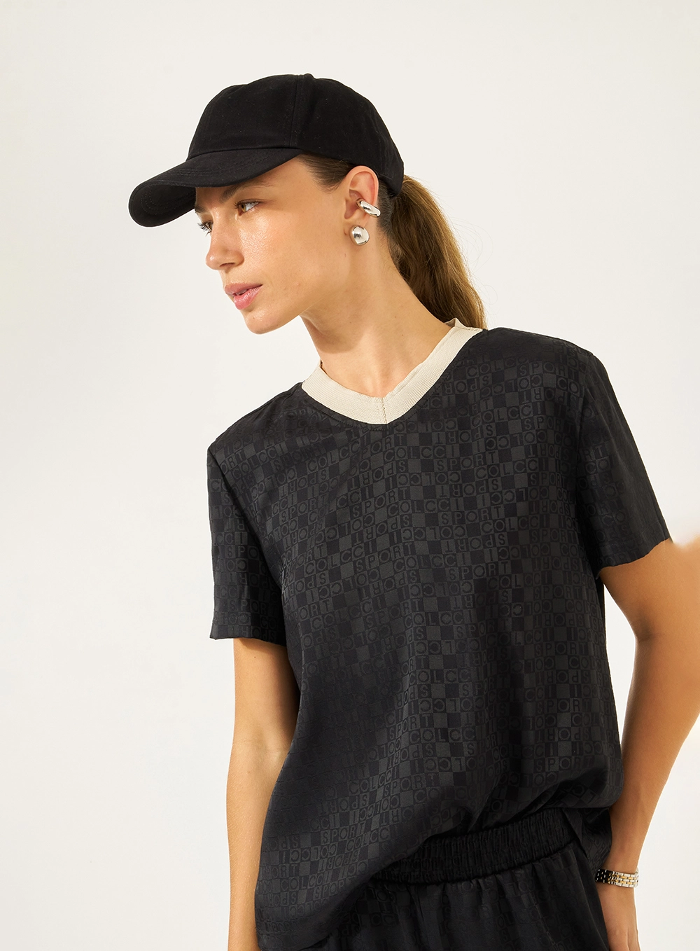 Camiseta Comfort Com Estampa Preto