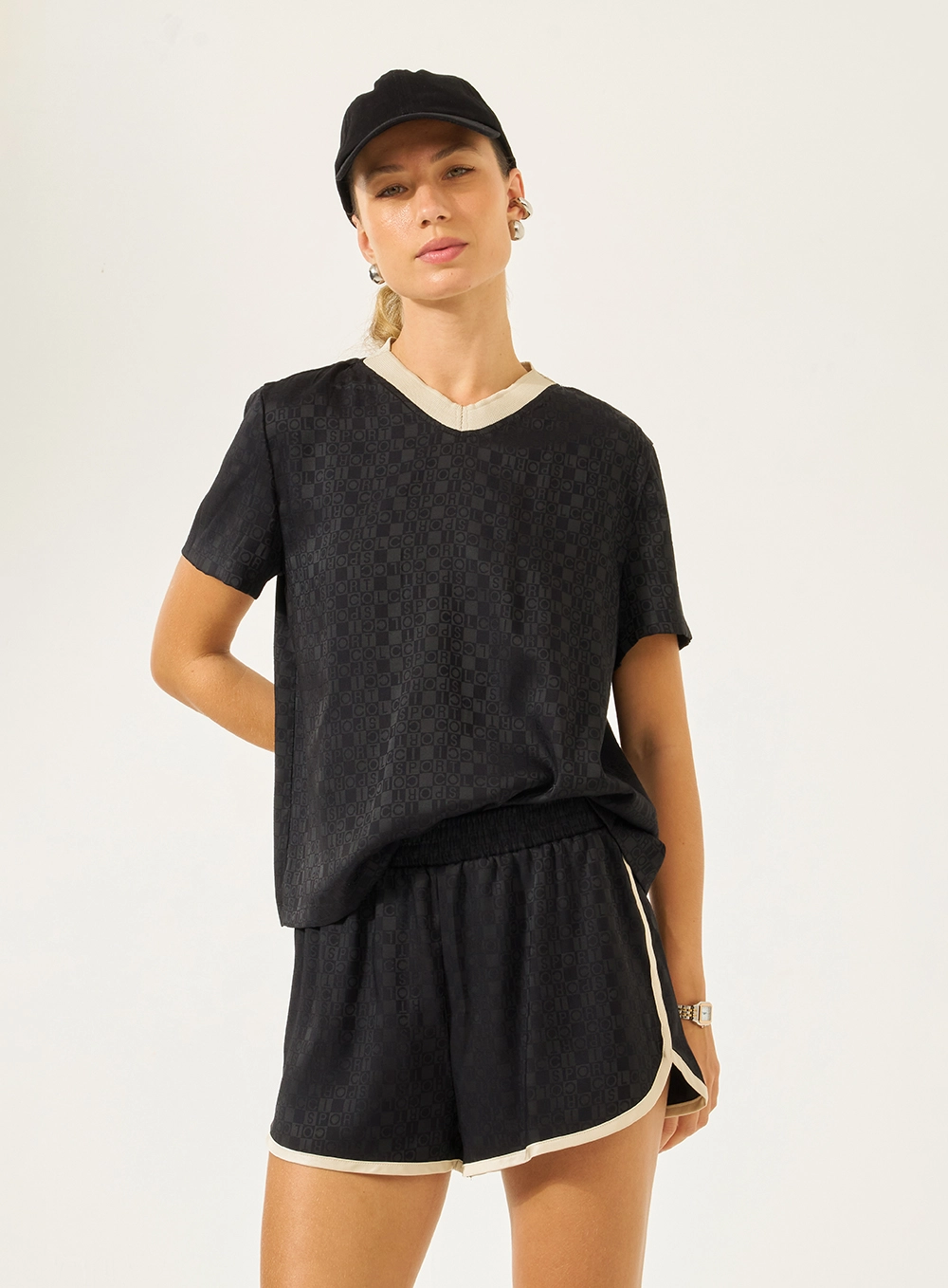 Camiseta Comfort Com Estampa Preto