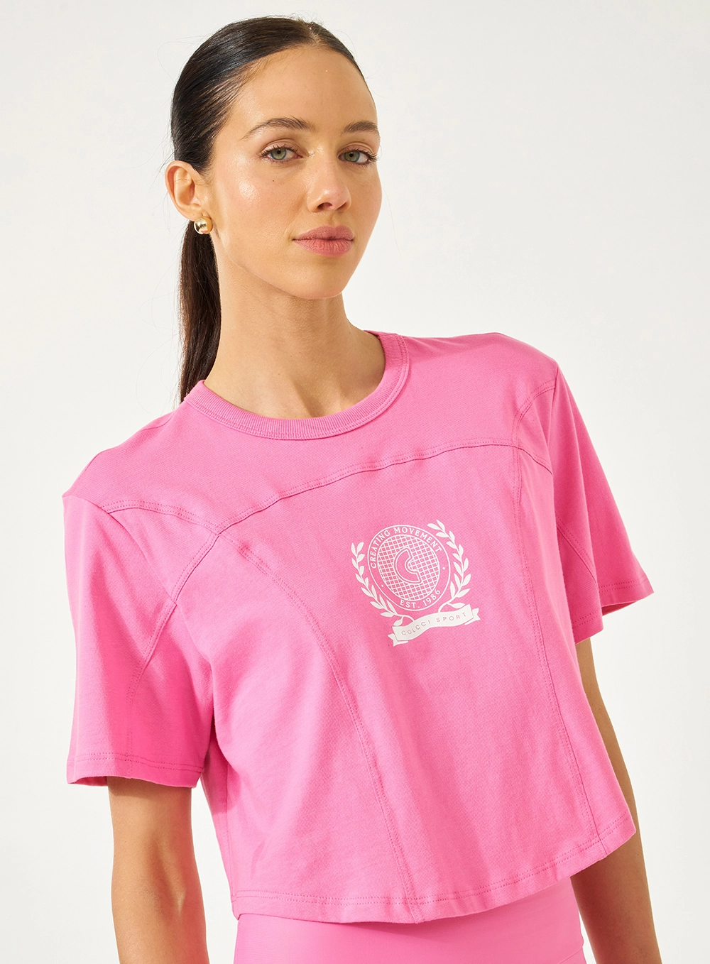 Camiseta Comfort Cropped Rosa