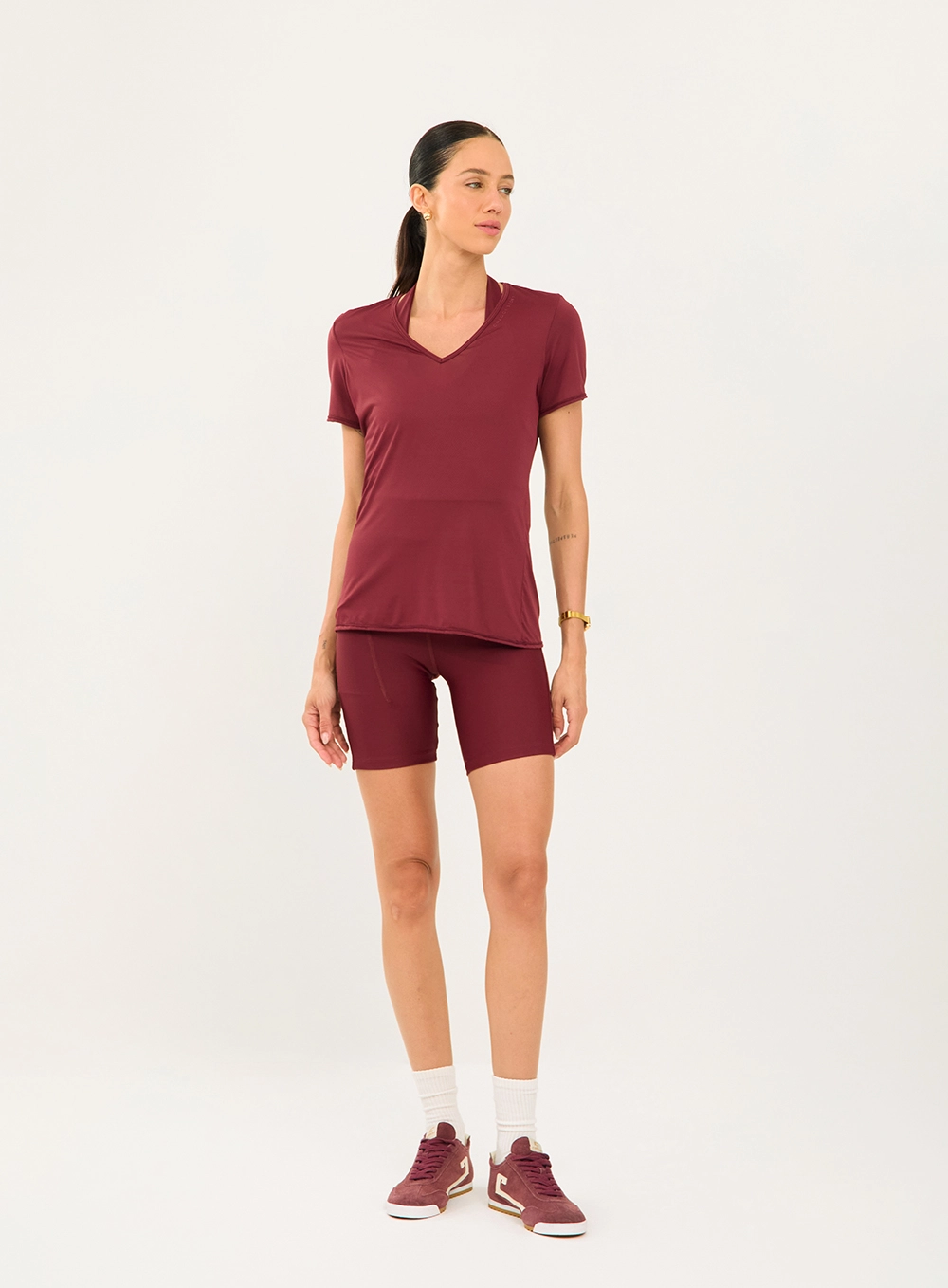 Camiseta Malha Sport  Feminino Colcci Sport Bordô