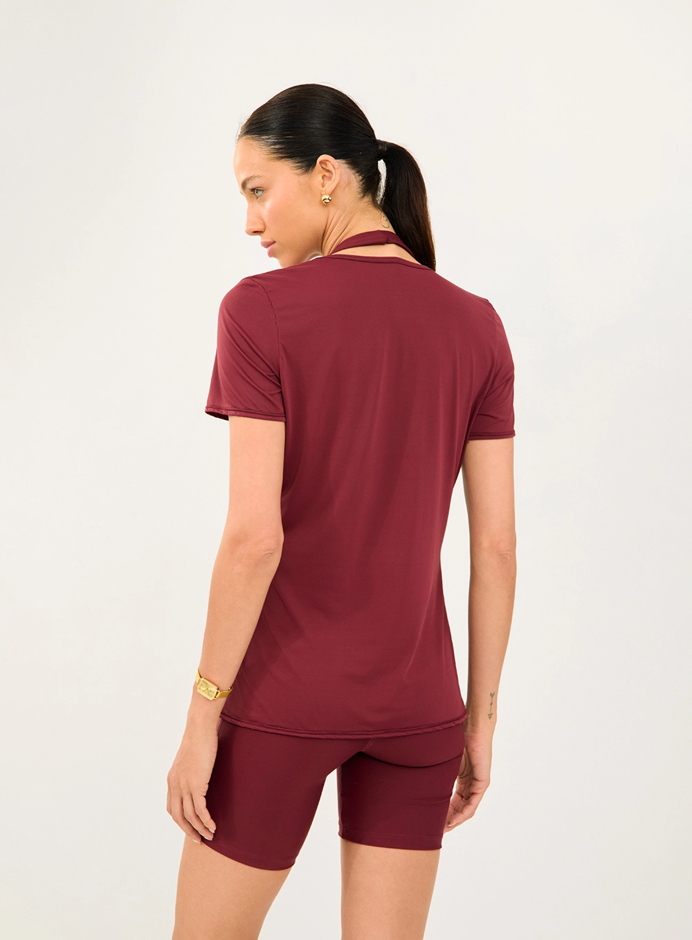 Camiseta Malha Sport  Feminino Colcci Sport Bordô