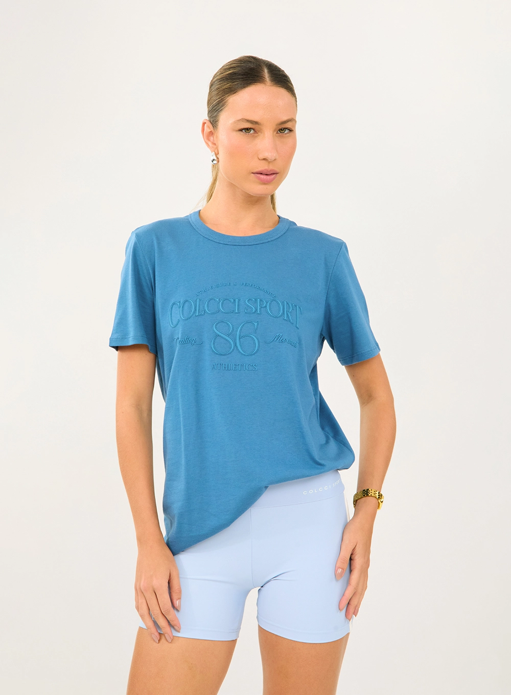 Camiseta Comfort Com Estampa Azul
