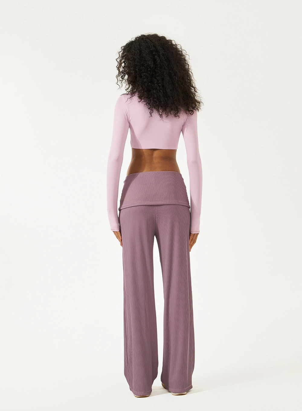 Blusa Slim Curta Manga Longa Roxo