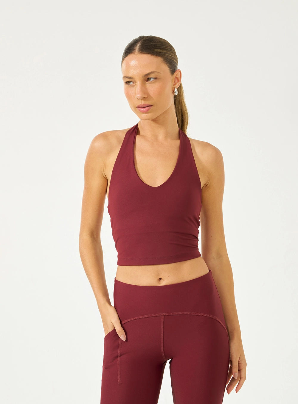 Blusa Slim Frente Única Bordô