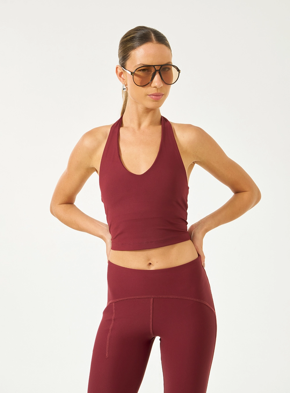 Blusa Slim Frente Única Bordô