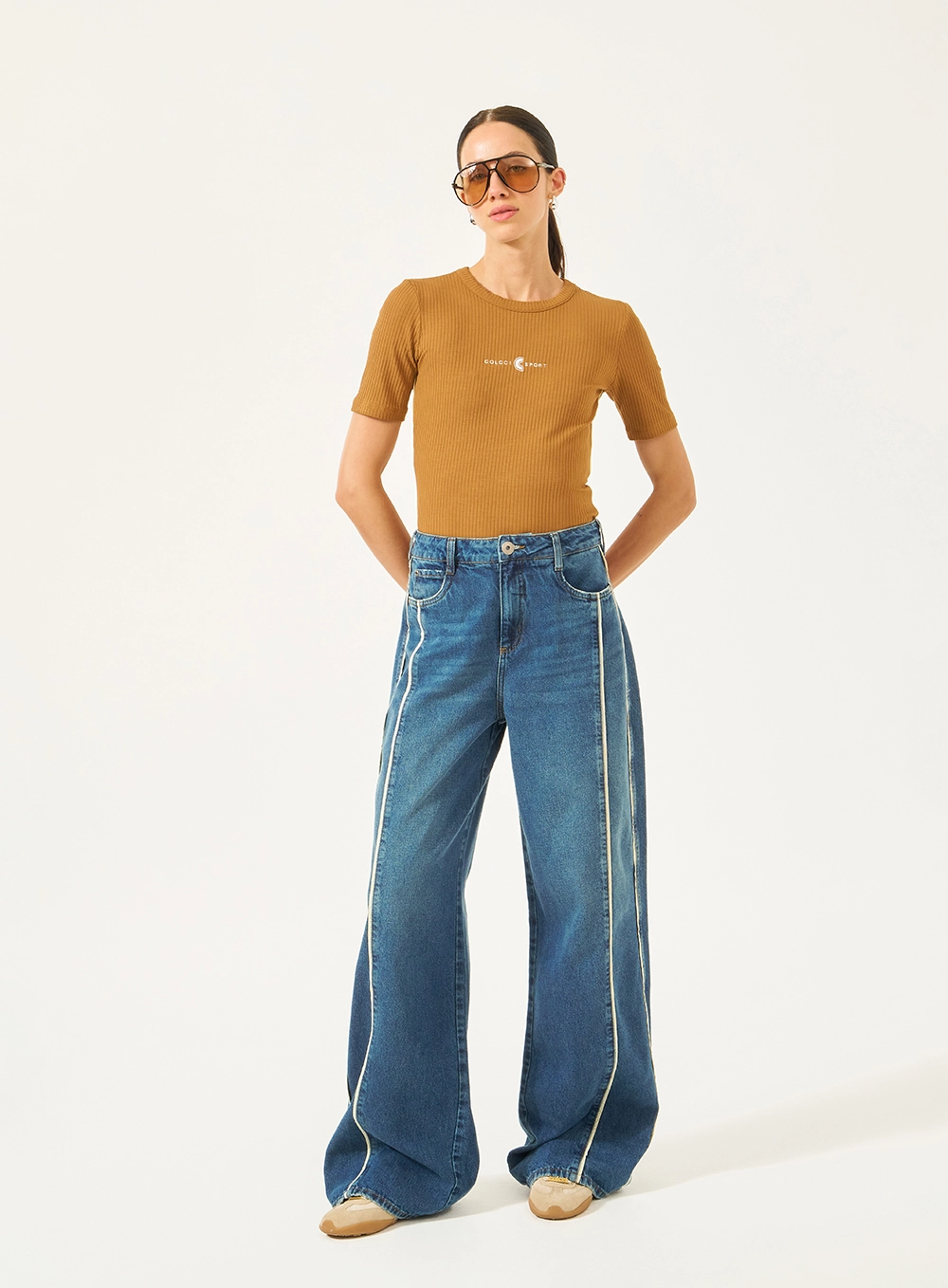 Blusa Slim Canelada Marrom