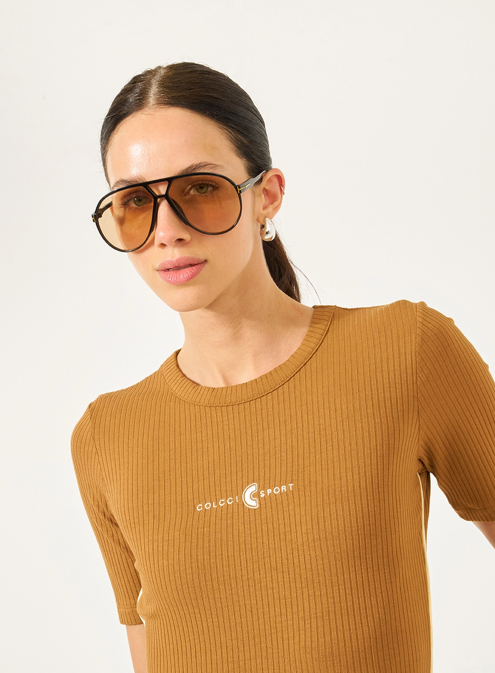 Blusa Slim Canelada Marrom