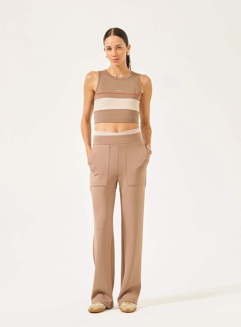 Blusa Slim Com Faixa Marrom
