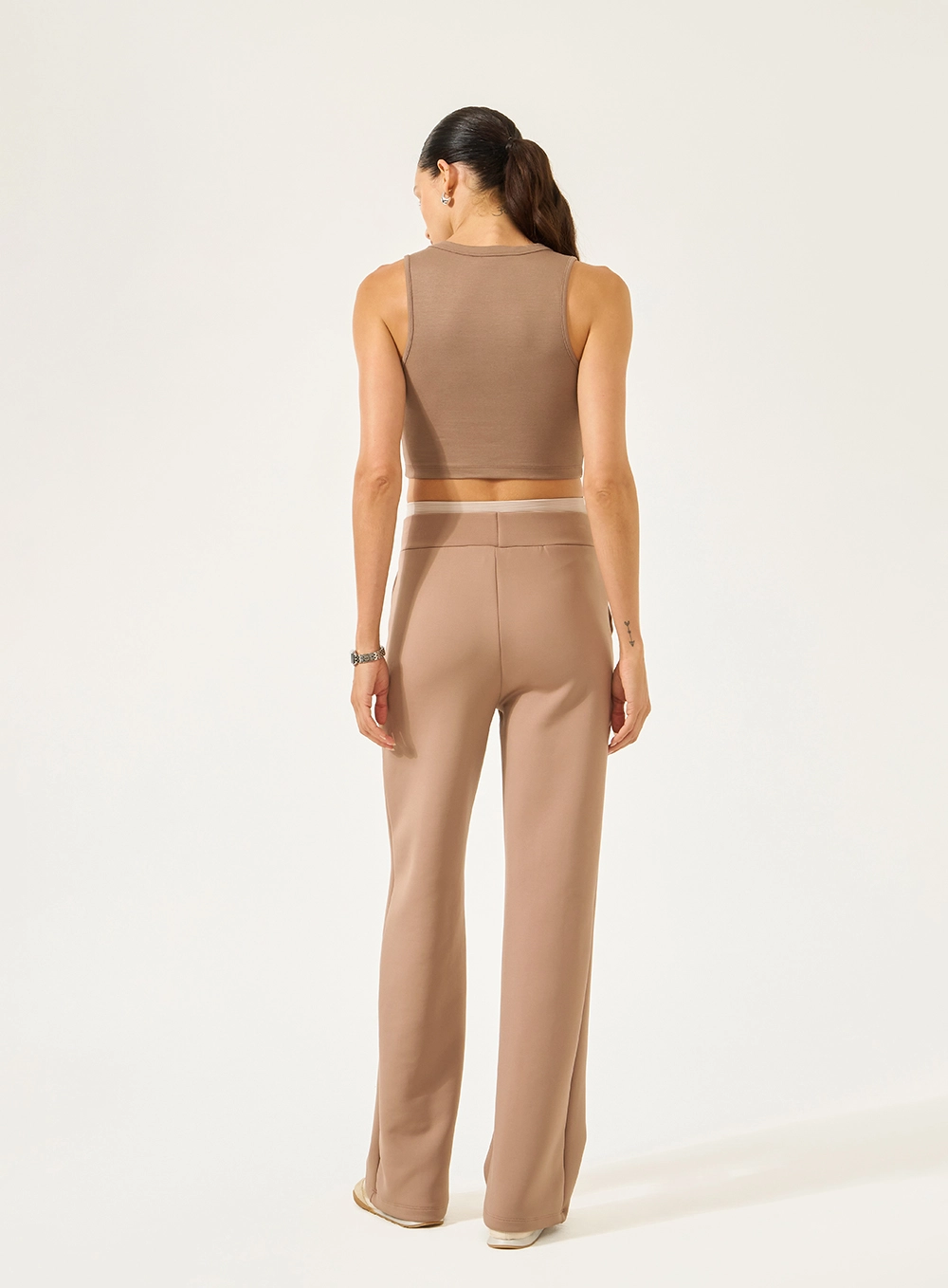 Blusa Slim Com Faixa Marrom