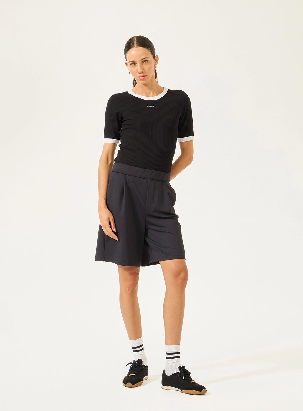 Blusa Slim Canelada Preto