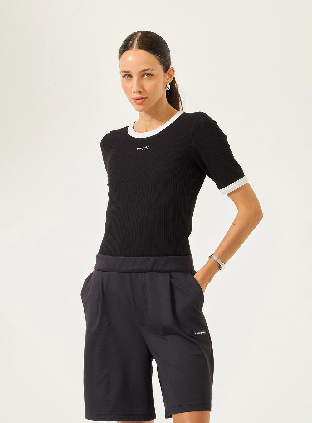 Blusa Slim Canelada Preto