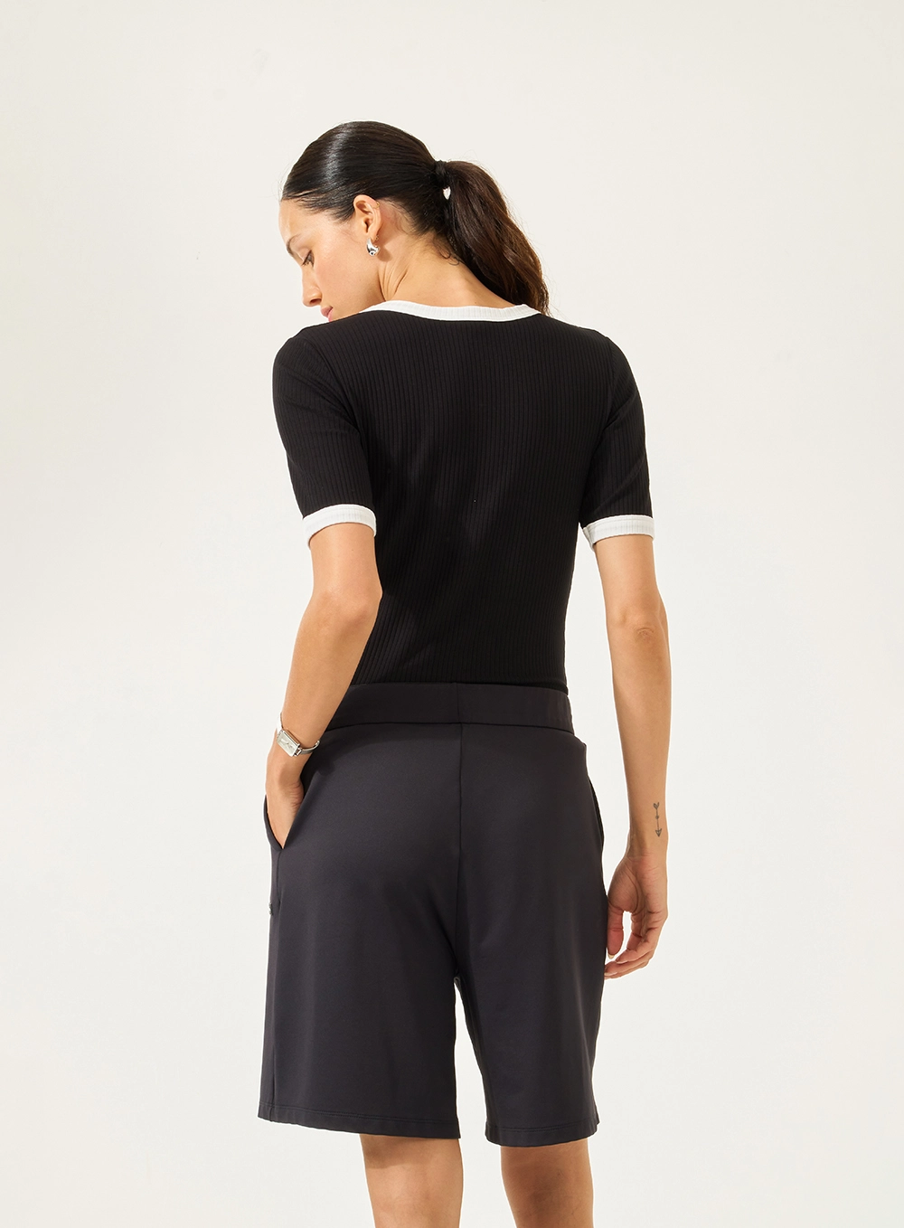 Blusa Slim Canelada Preto