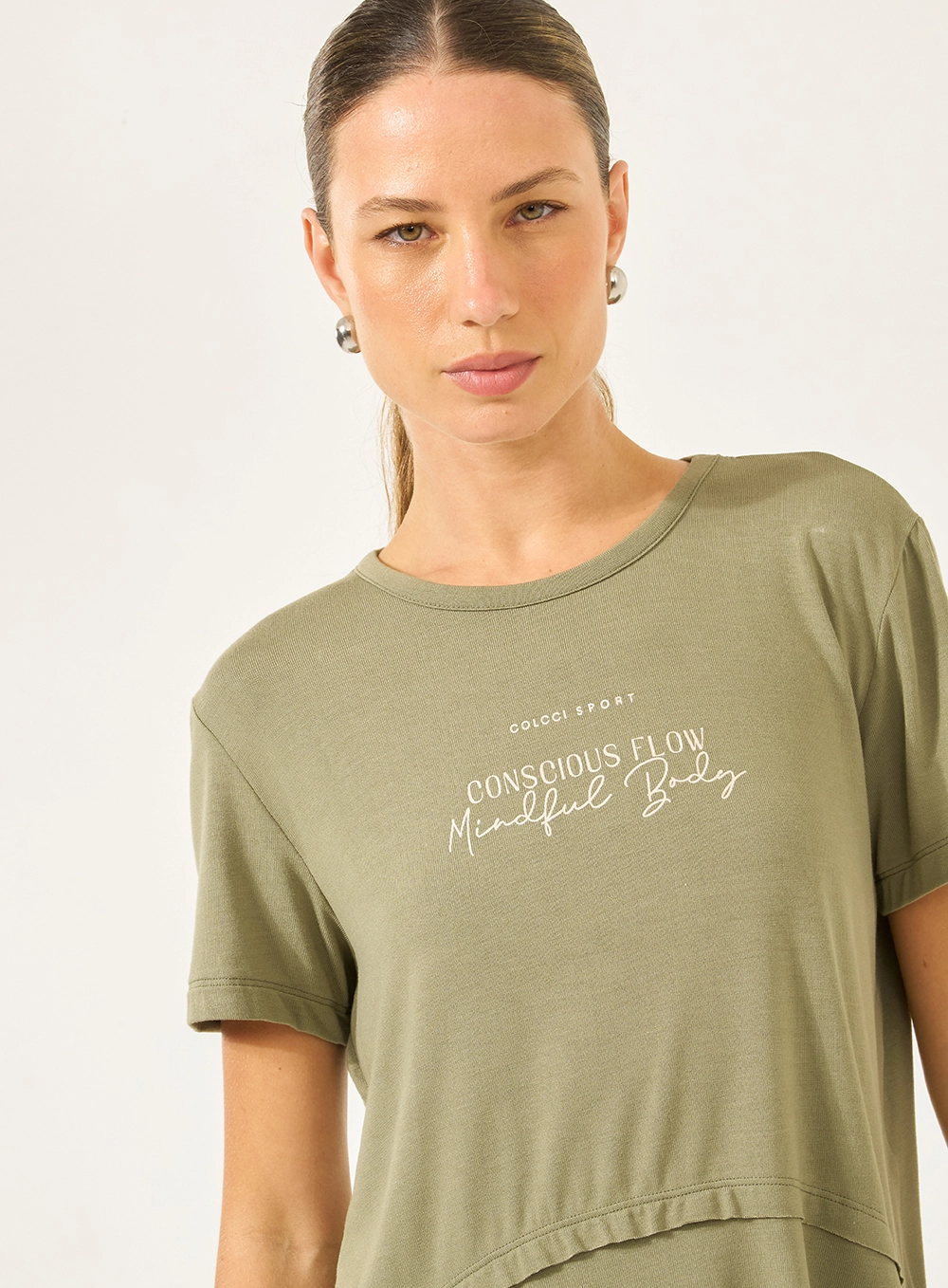 Blusa Comfy Em Camadas Verde
