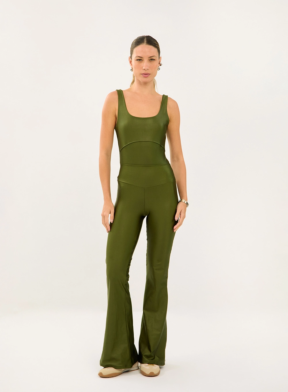 Regata Slim Acetinada Verde
