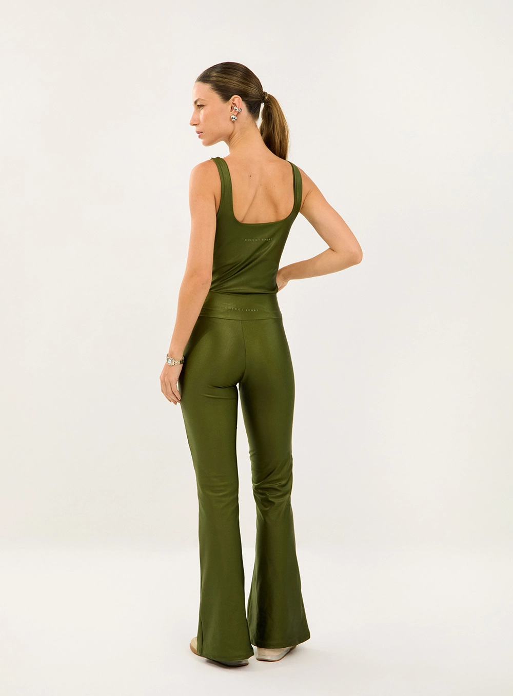 Regata Slim Acetinada Verde