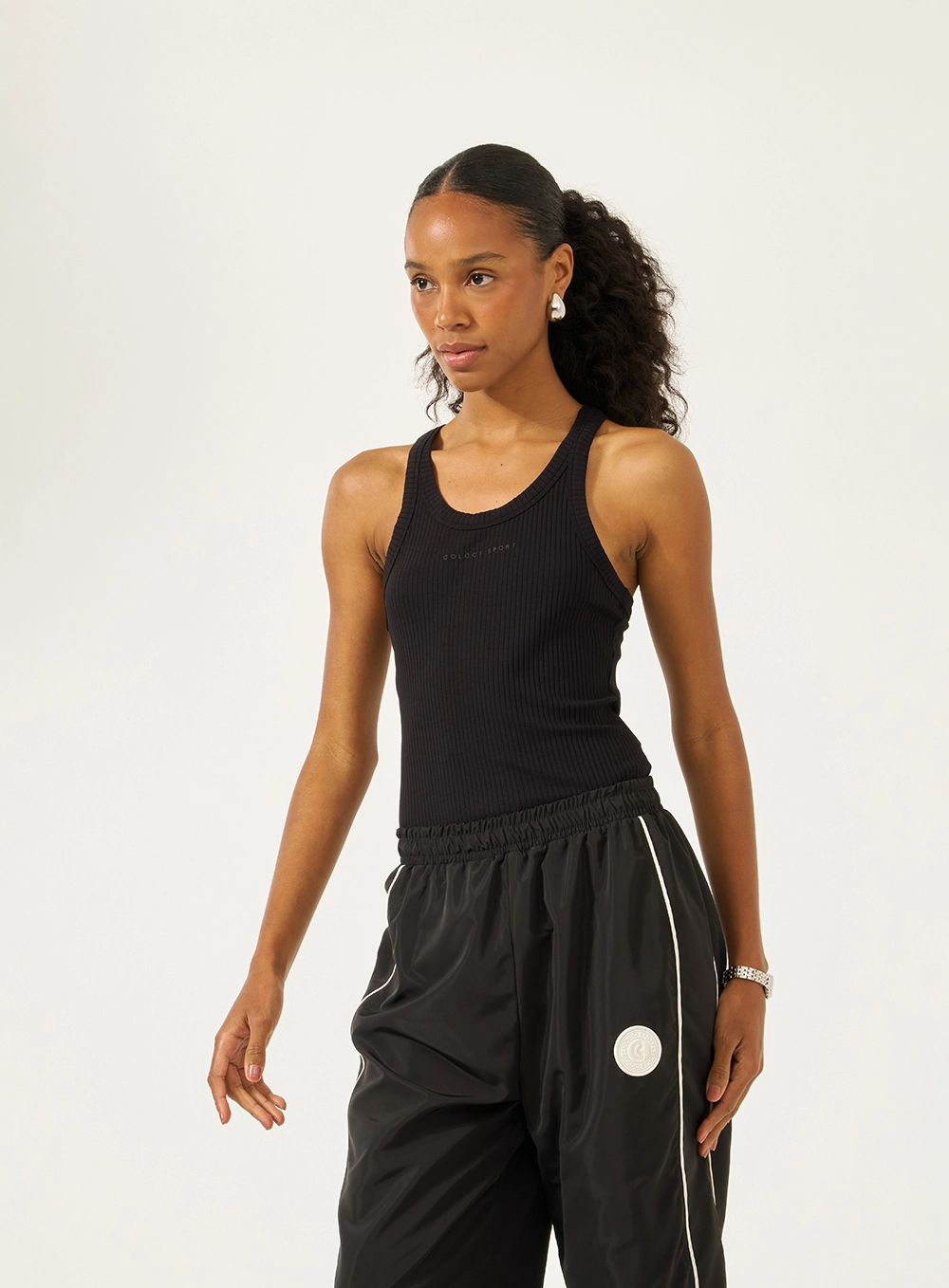 Regata Canelada Slim Preto