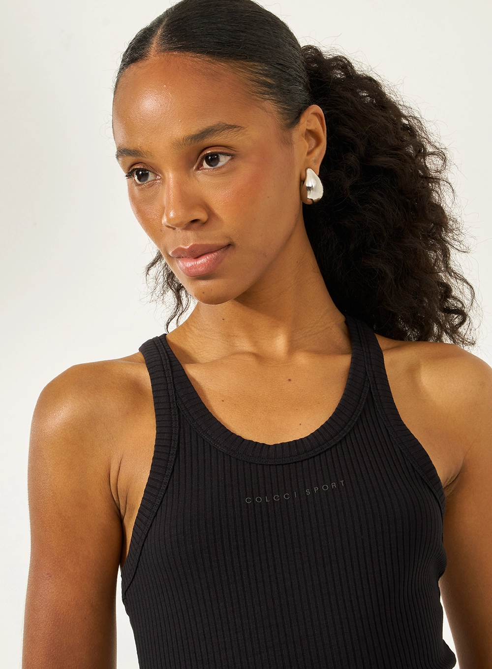 Regata Canelada Slim Preto