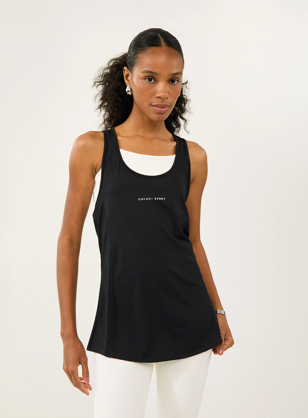 Regata Malha Sport 1 Feminino Colcci Sport Preto