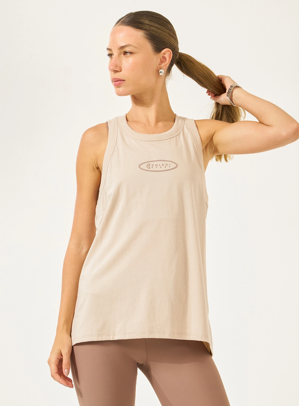 Regata Malha 1 Feminino Colcci Sport Bege