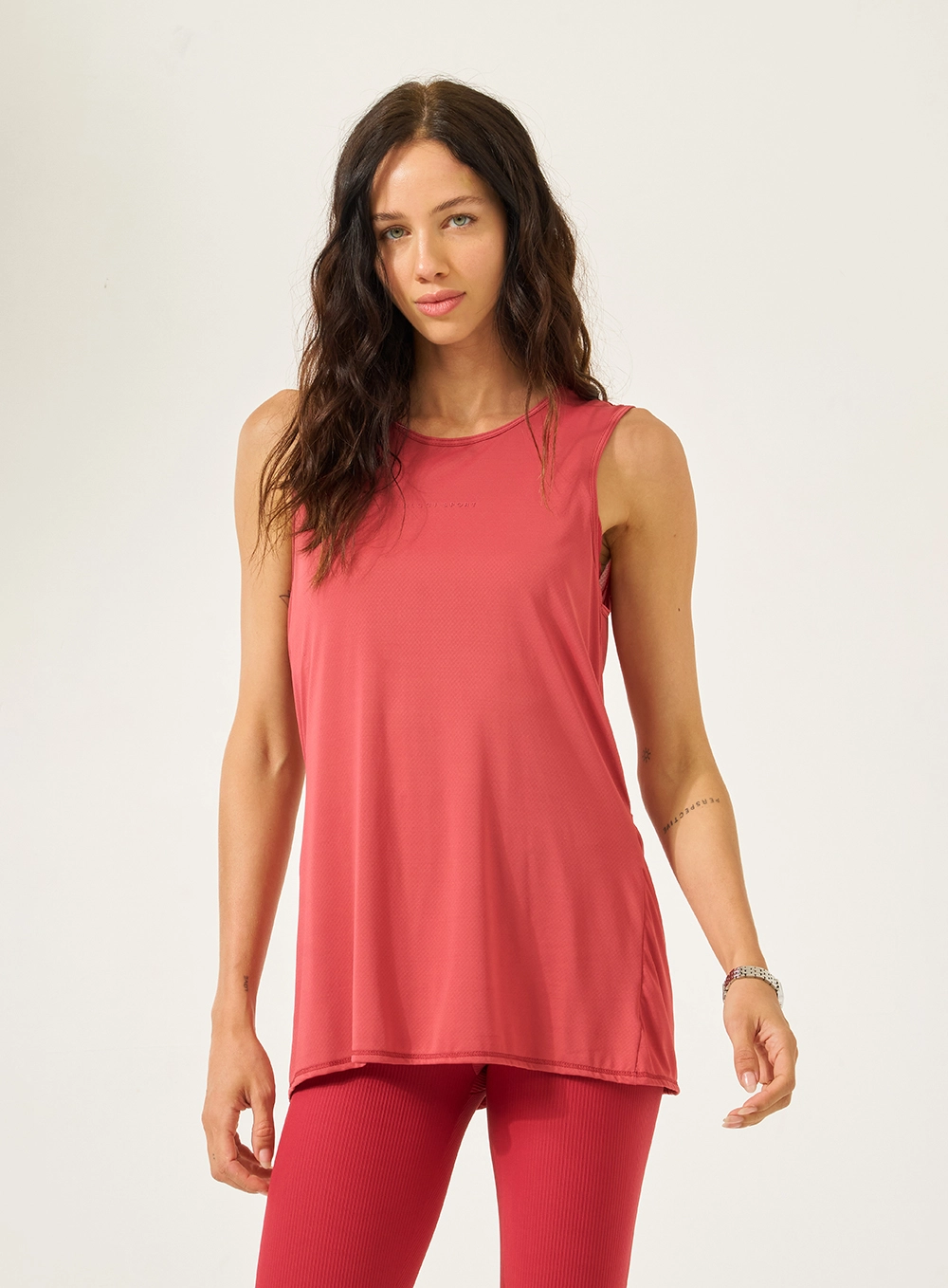 Regata Malha Sport  Feminino Colcci Sport Vermelho