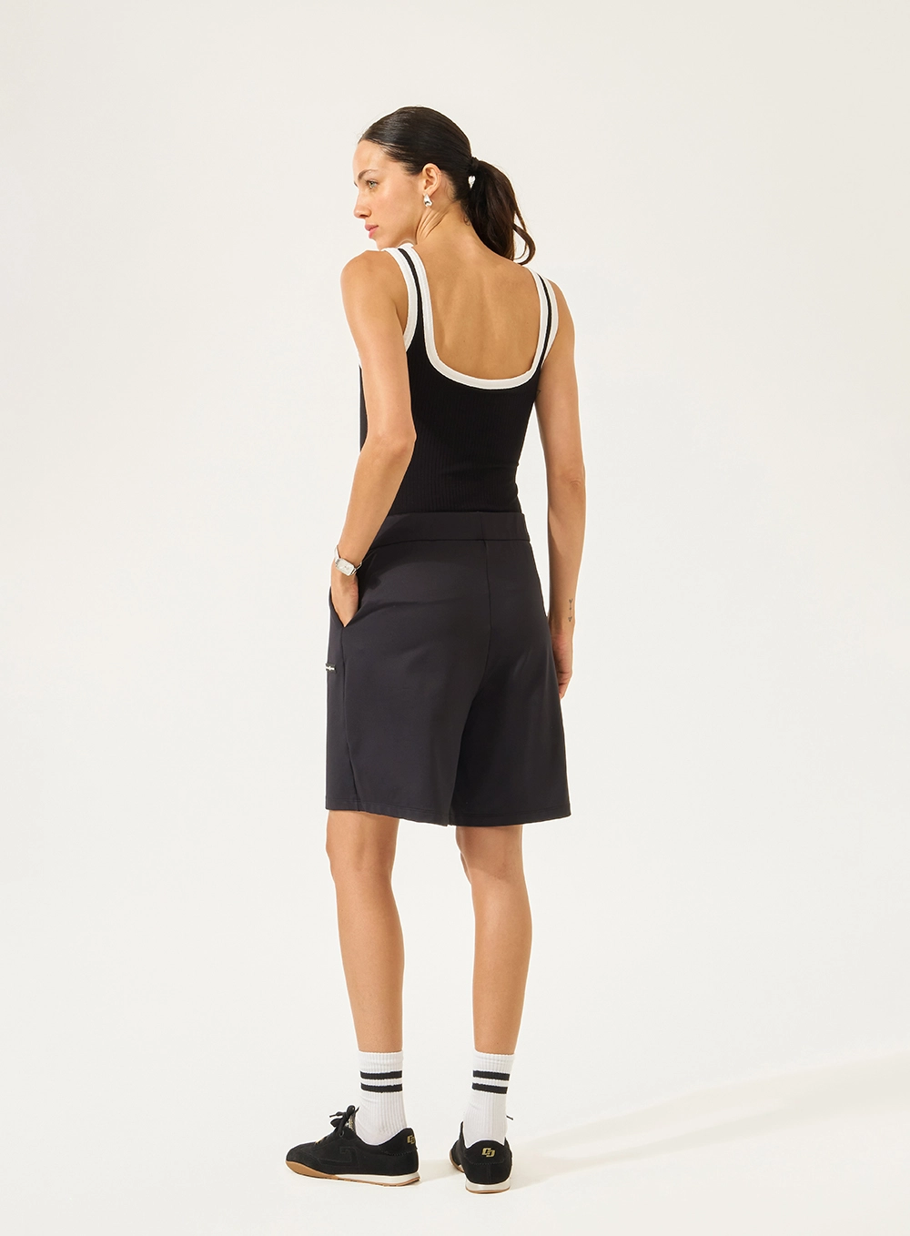 Regata Canelada Slim Duo Color Preto