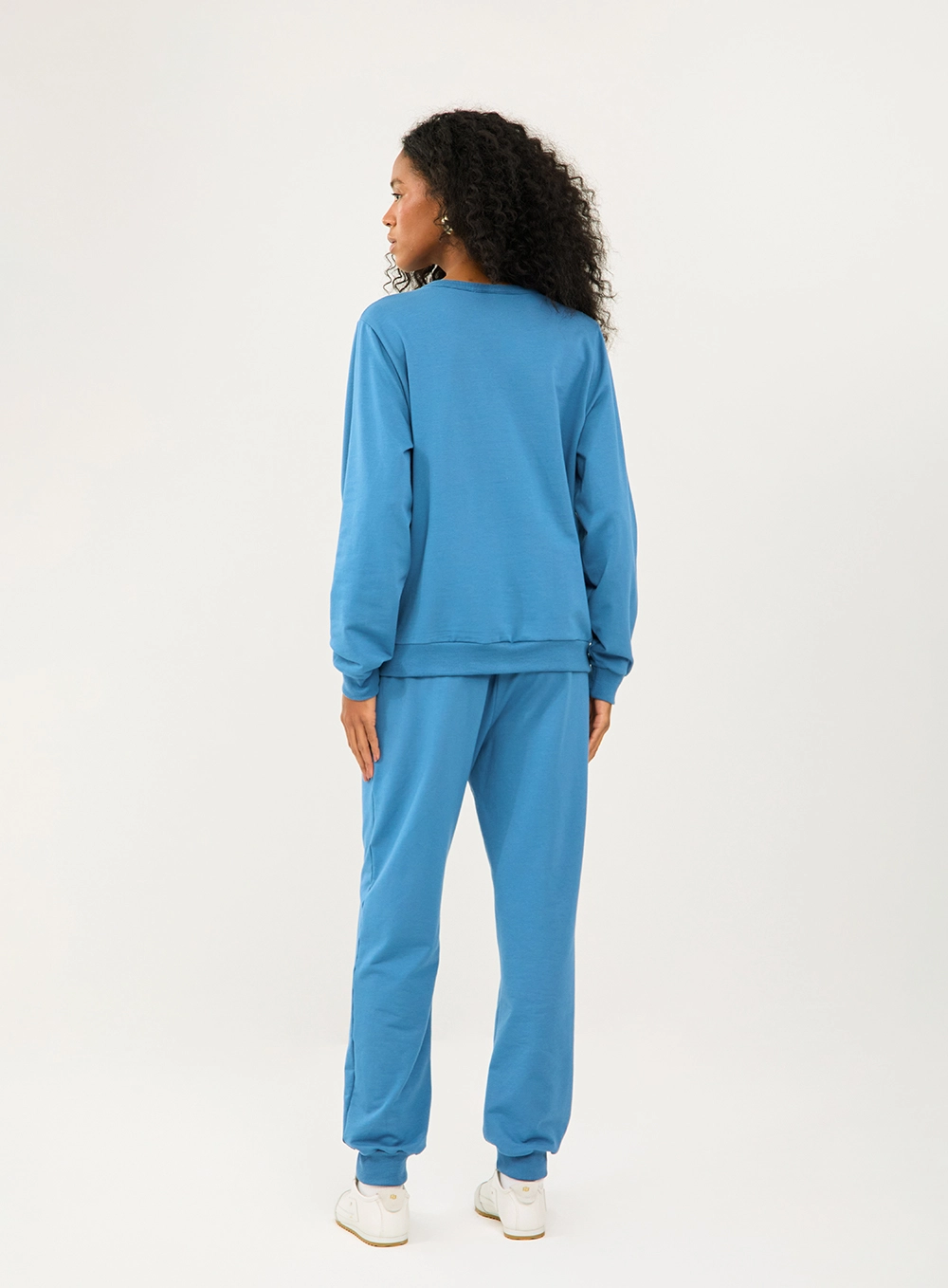 Blusão Comfort Com Estampa Azul