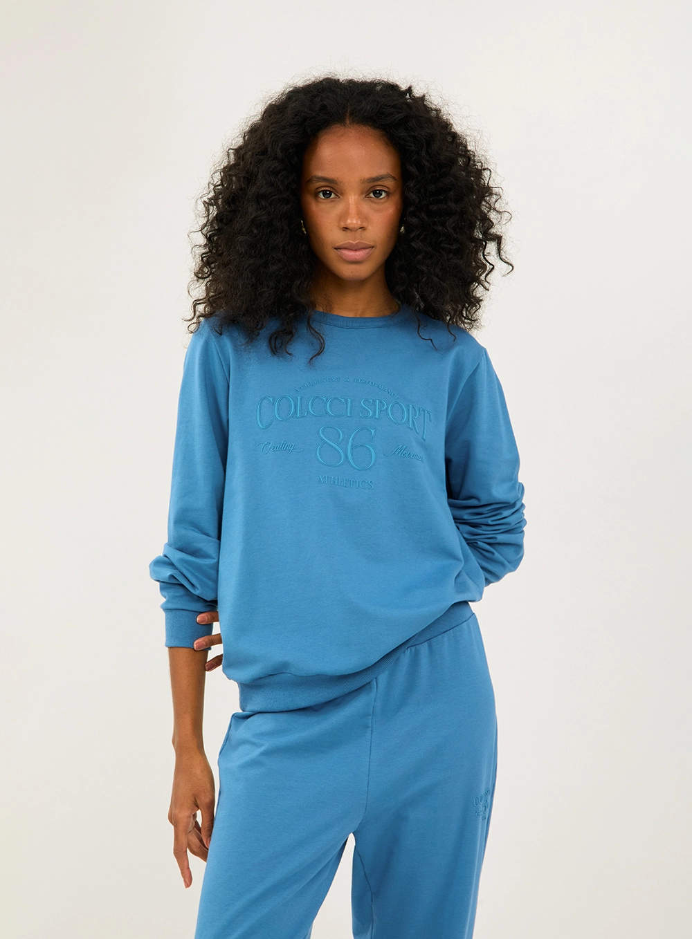 Blusão Comfort Com Estampa Azul