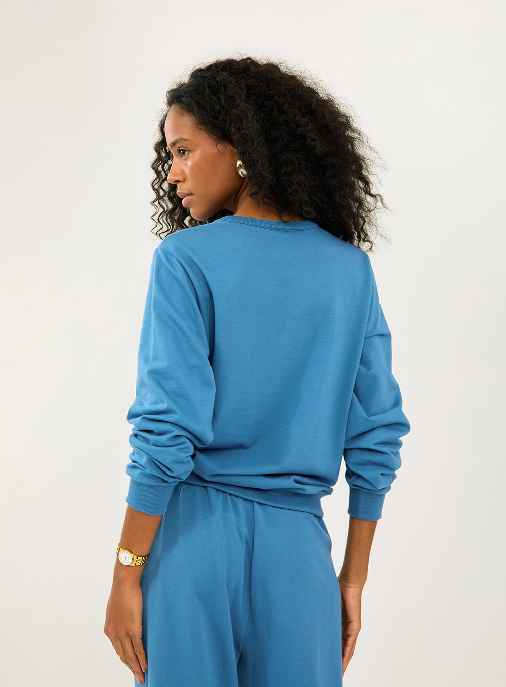 Blusão Comfort Com Estampa Azul