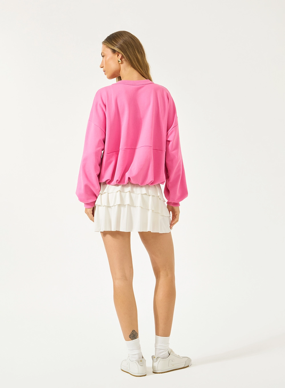 Blusão Moletom Comfort Cós Elástico Rosa