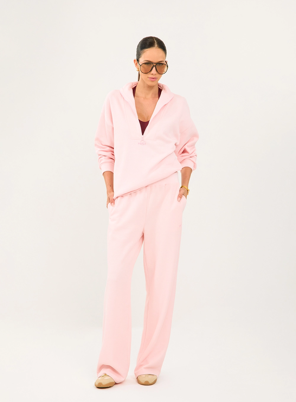 Blusão Comfy Gola Alta Rosa