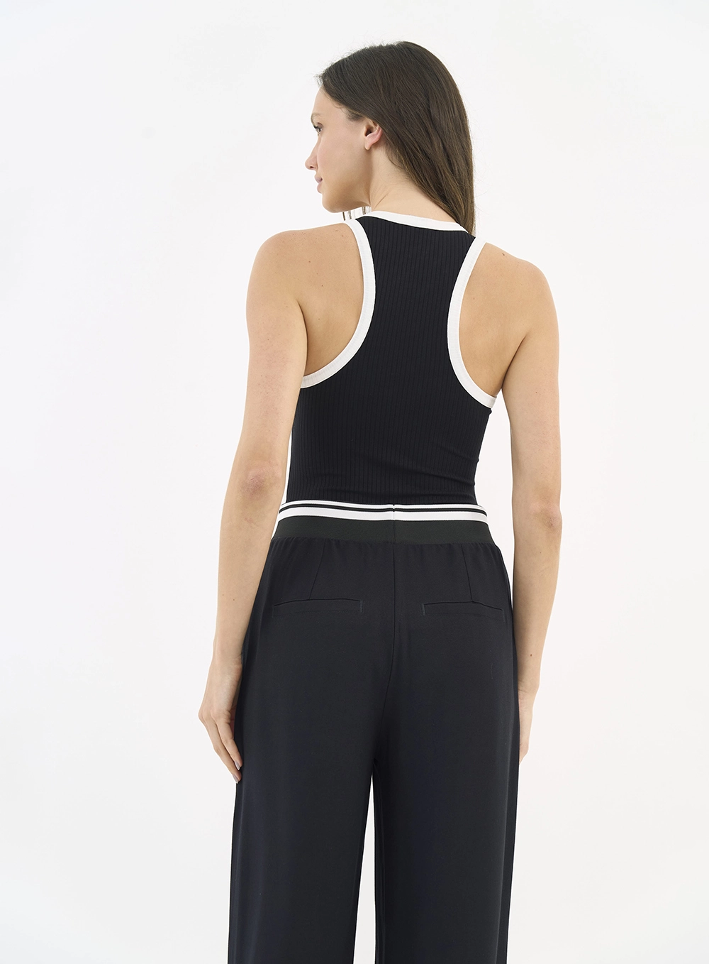 Body Slim Canelado Preto