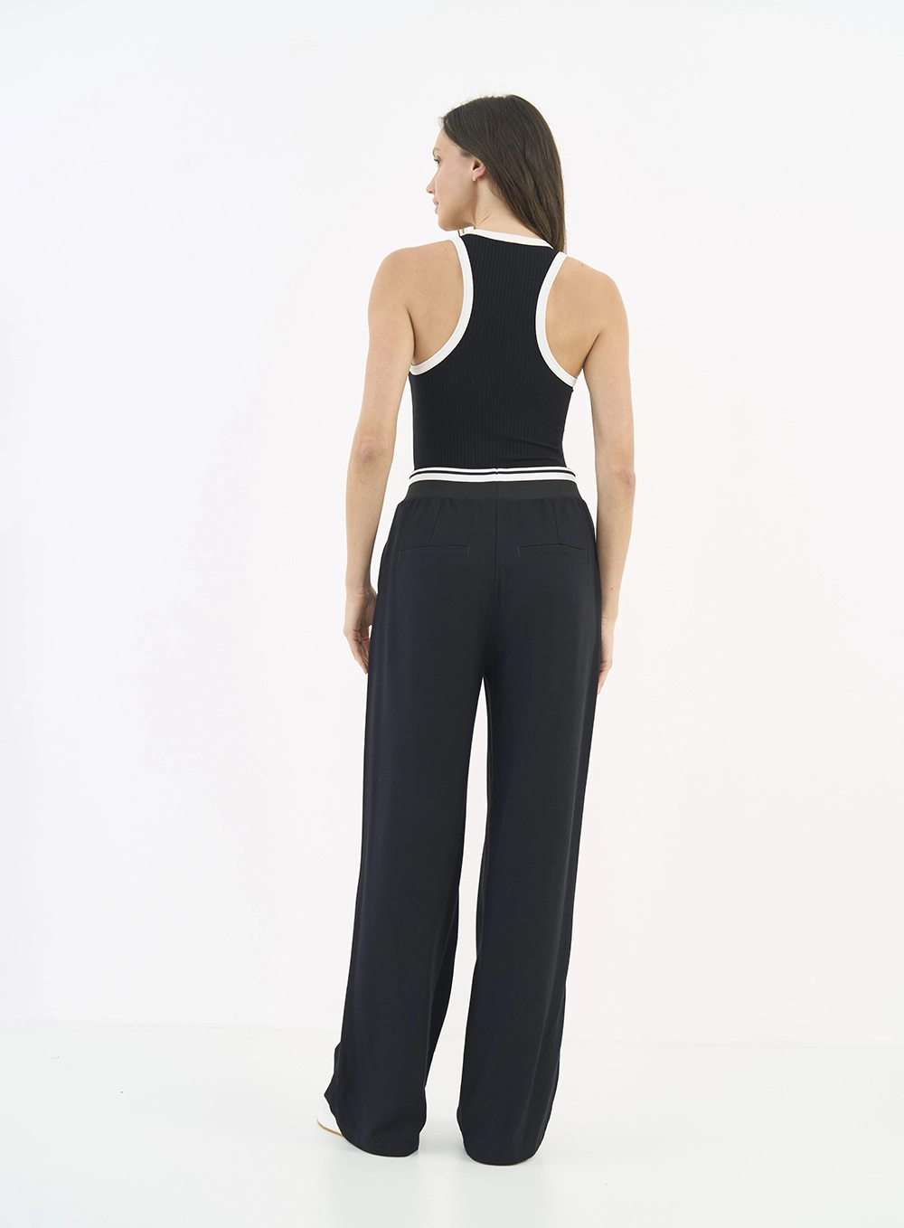 Body Slim Canelado Preto