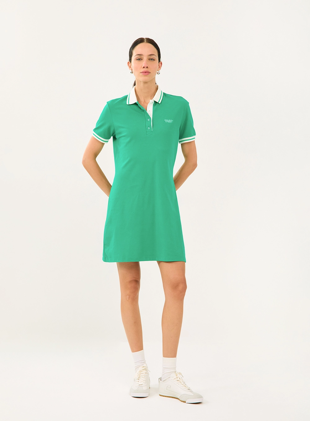 Vestido Comfort Gola Polo Verde