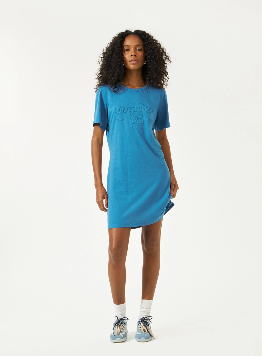 Vestido T-shirt Com Estampa Alto Relevo