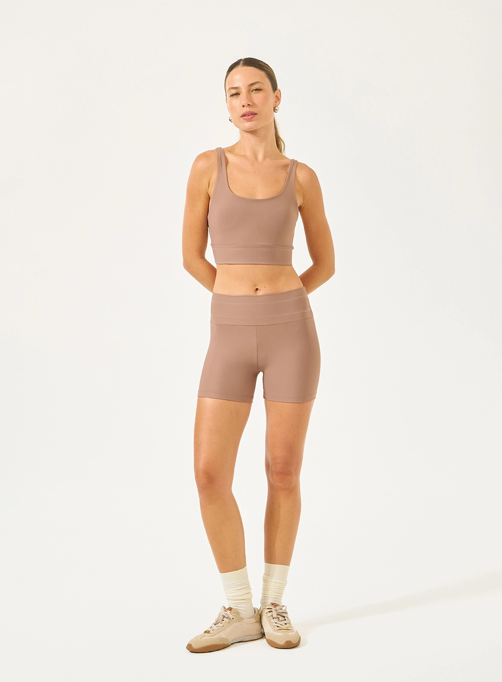Top Malha Sport  Feminino Colcci Sport Marrom