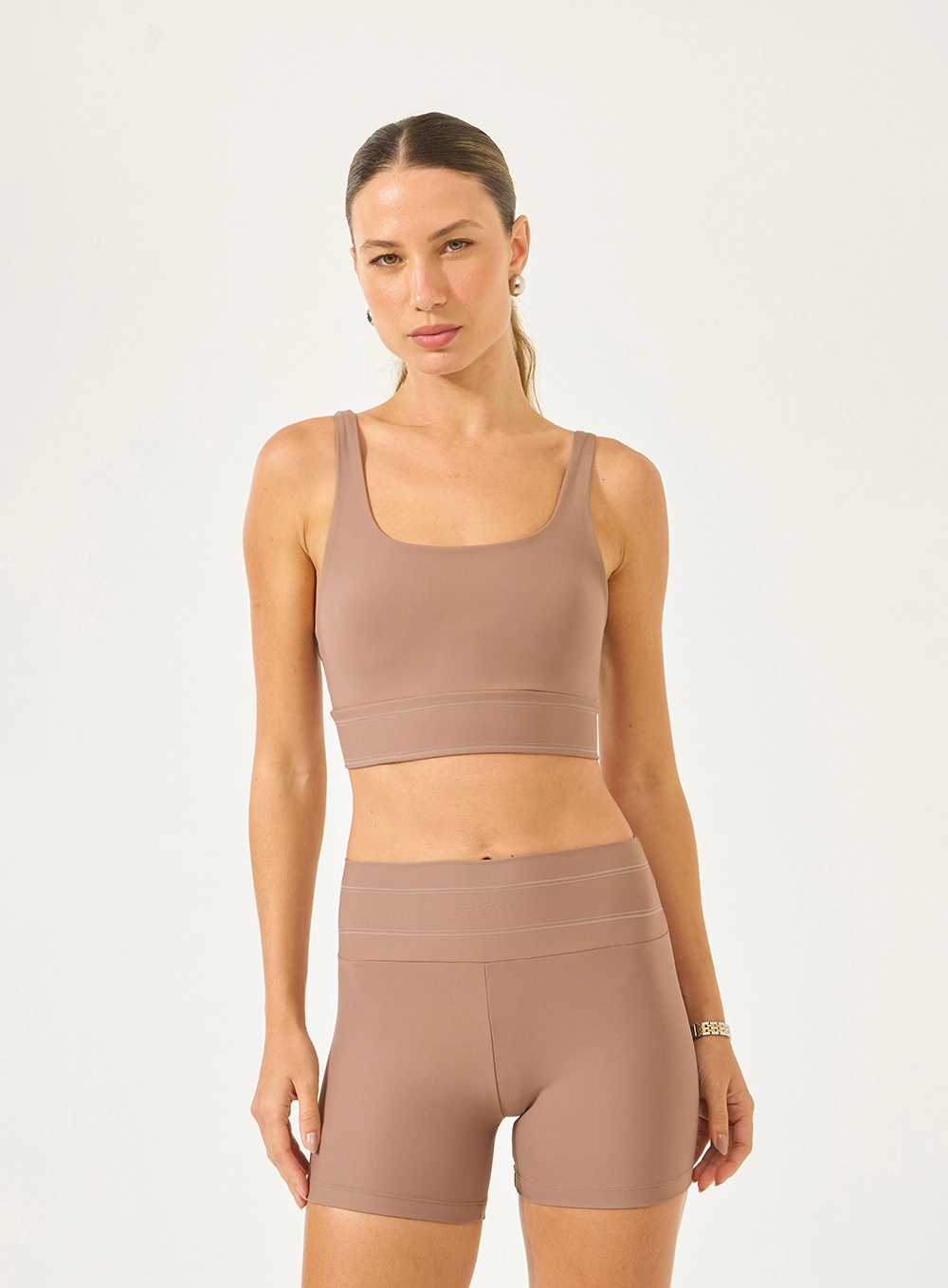 Top Malha Sport  Feminino Colcci Sport Marrom